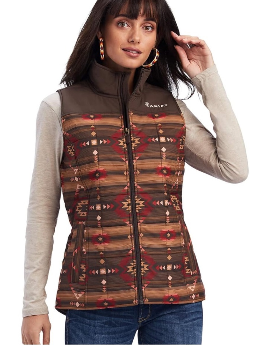 Ariat Female Crius Insulated Vest Canyonlands Print size medium